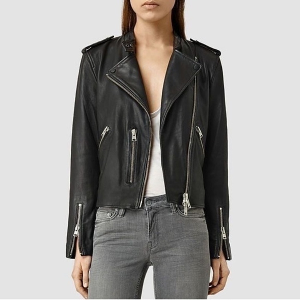 All Saints Klyn Leather Moto Biker Jacket